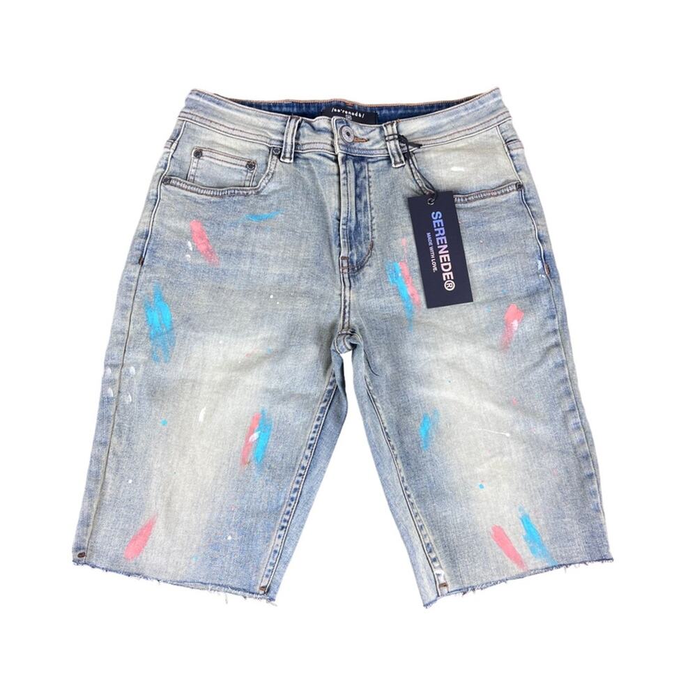 Serenede Coral Reef Denim Men Jean Shorts Men Size 32 - Picture 3 of 8